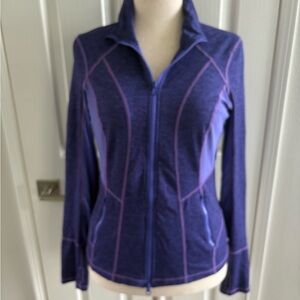 Zella| Two Toned Purple Mesh Athletic Jacket | sz L | Very Good Cond